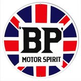 BP Motor Spirit British Motors Garage Art Reproduction Metal Sign 14? Round