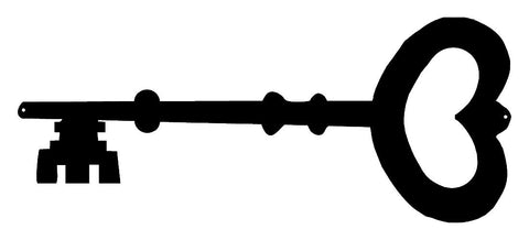 Heart Key Laser Cut Out Silhouette Wall Art Metal Sign 6.5×15.5