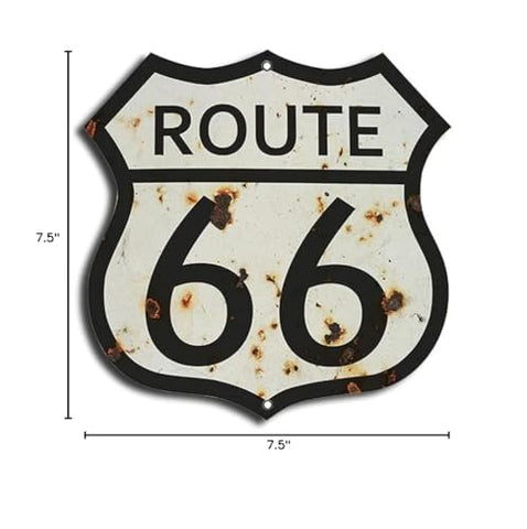 (3) Route 66 Vintage Looking Laser Cut Out Garage Shop Metal Sign 7.5Γ7.5