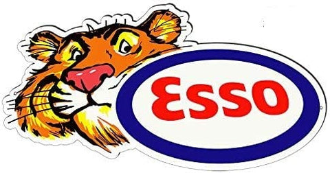 Esso Tiger Gas And Motor Oil Reproduction Metal Sign 23.5×12.1