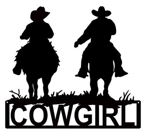 Cowgirl Laser Cut Out Silhouette Metal Sign 10.4×11.6