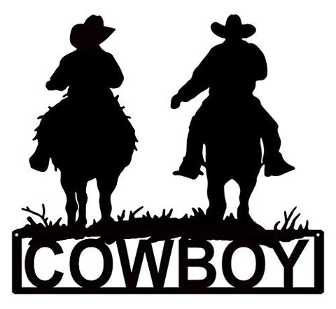 Cowboy Laser Cut Out Silhouette Metal Sign 10.4×11.6