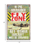 ArtFuzz B-26 Marauder Fly Zone Military Plane Metal Sign by Phil Hamilton
