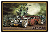 Classic Rat Rod Metal Garage Art Sign By Artist Bob Kramer 12×18 Metal Sign