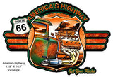 America’s Highway Route 66 Metal Cut Out Interstate Sign By Bernard Oliver
