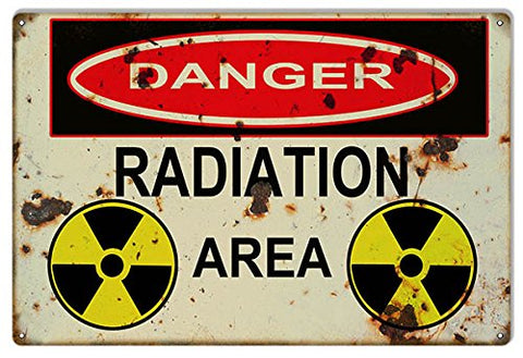 Danger radiation Are Reproduction Apocalyptic Metal Sign 18x30