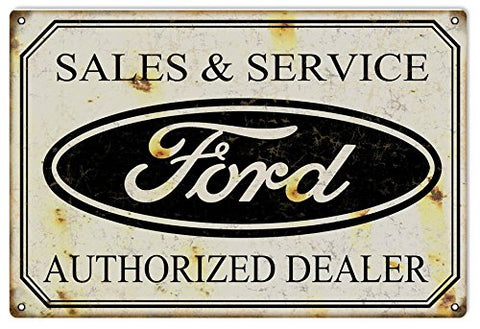 Auto Dealer Reproduction Garage Shop Man Cave Metal Sign 18x30