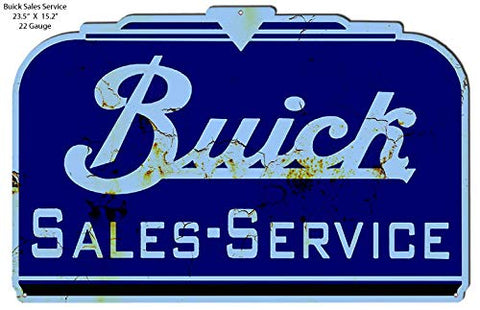 Buick Sales Service Car Dealer Reproduction Metal Cut Out 23.5?x15.2?