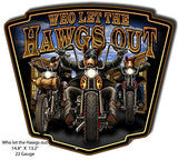 Hawgs Motorcycles Cut Out Garage Metal Sign Steve McDonald 13.2×14.8.