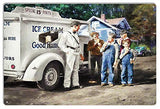 Boys Enjoying Ice Cream Nostalgic Ice Cream Man Metal Sign by Artist Bob Kramer 12×18