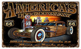 Americas Highway Hot Rod Metal Sign By Steve McDonald 18×30