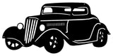 Hot Rod Black Laser Cut Out Silhouette Metal Sign 24×11.5