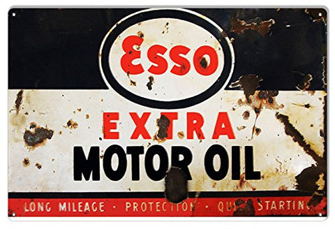 ESSO Extra Motor Oil Reproduction Gas Station Metal Sign 18x30