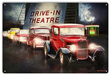 Classic Cars At The Drive In Theater Nostalgic Metal Sign By Artist?Bob Kramer 12×18