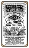 California To New Orleans Illinois Central Southern Pacific Railroad Sign
