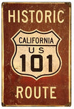 Historic Route 101 Reproduction Garage Shop Man Cave Metal Sign 18x30