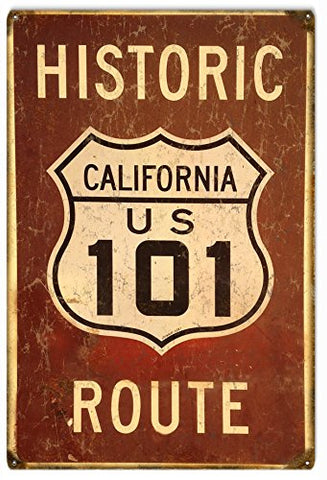 Historic Route 101 Reproduction Garage Shop Man Cave Metal Sign 18x30