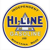 Hi Line Gasoline Reproduction Gas And Motor Oil Metal Sign 18×18