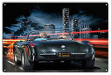 1956 Corvette Cruisin The HWY Classic Car Metal Sign by Artist Bob Kramer 12×18