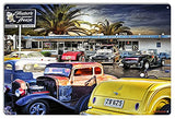 Classic Hot Rod Cars At Fosters Freeze Metal Sign By Artist Bob Kramer 12×18