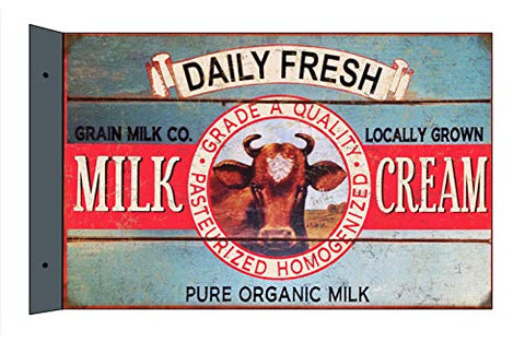 Daily Fresh Milk Cream Ad Reproduction 22 g Metal 12 x 18 Flange Sign