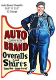Auto Brand Overalls And Shirts Metal Cut Out Advertisement 19.5?x13.7?