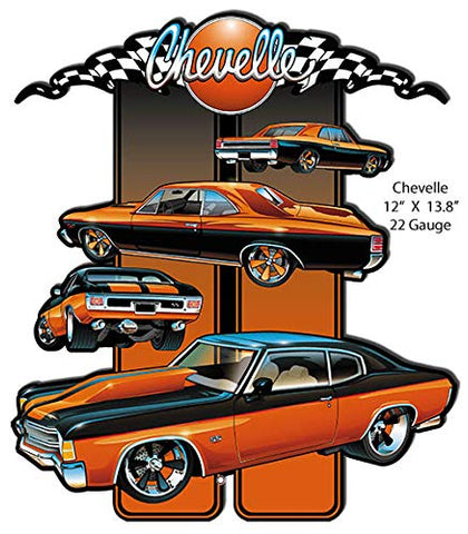 Chevelle Hot Rod Car Metal Cut Out Garage Shop Art by Bernard Oliver