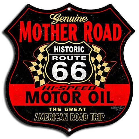 (3) Mother Road Motor Oil Cut Out By Steve McDonald Metal Sign 7.5Γ7.5