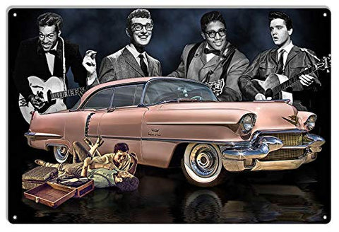 1950s Cadillac Metal Sign 50s Music Artist by Artist Bob Kramer 12×18