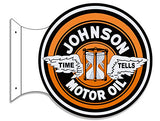 ArtFuzz Johnson Gas and Motor Oil Double Sided Reproduction Flange Sign 15?x15?