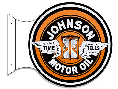 ArtFuzz Johnson Gas and Motor Oil Double Sided Reproduction Flange Sign 15?x15?