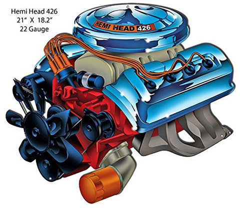 Hemi Head Cut Out Garage Art Metal Sign By Bernard Oliver 18.2×21