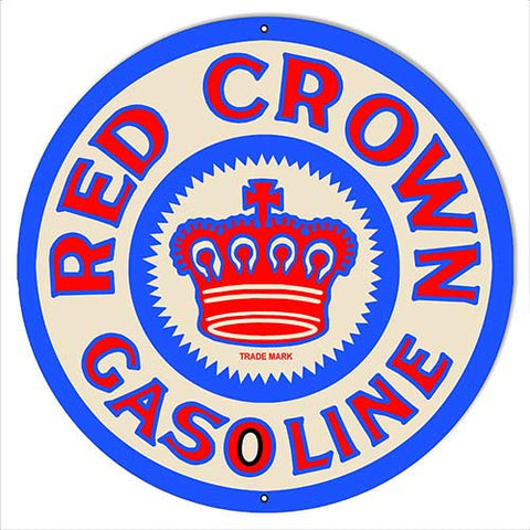 ArtFuzz Red Crown Gasoline Reproduction Metal Sign Motor Oil and Gas