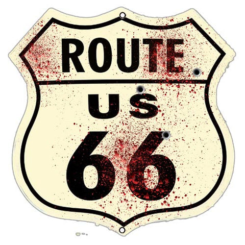 (3) Route 66 Cut Out Reproduction Garage Shop Metal Sign 7.5Γ7.5