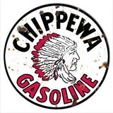 Chippewa Gasoline Reproduction Vintage Metal Sign 30×30 Round
