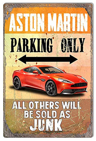 Aston Martin Parking Only Metal Sign By Artist Phil Hamilton