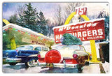 Christmas Time at McDonalds Nostalgic Holiday Metal Sign by Artist Bob Kramer 12×18