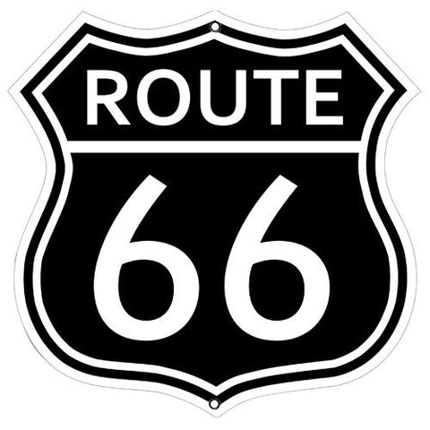 (3) Route 66 Black Cut Out Reproduction Garage Shop Metal Sign 7.5Γ7.5
