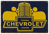Chevy Front End Car Reproduction Garage Shop Metal Sign 18x30