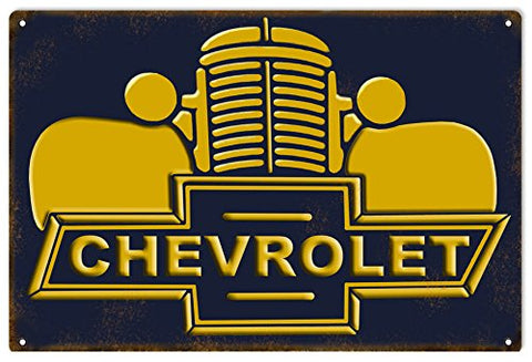 Chevy Front End Car Reproduction Garage Shop Metal Sign 18x30