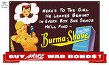 Burma Shave War Bonds Nostalgic Advertisement 23.5?x14? Metal Cut Out