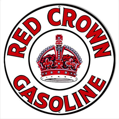 ArtFuzz Red Crown Red/White Gasoline Reproduction Metal Sign Motor Oil