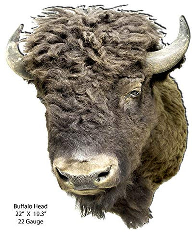Buffalo Head Cut Out Animal Wall Art Metal Sign 19.3×24