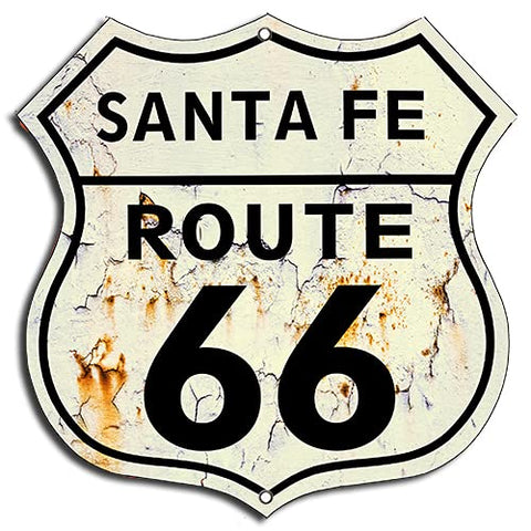 (3) Route 66 Santa Fe Vintage Laser Cut Out Garage Shop Metal Sign 7.5Γ7.5