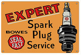 Bowes Spark Plug Reproduction Gas Station Metal Sign 18x30