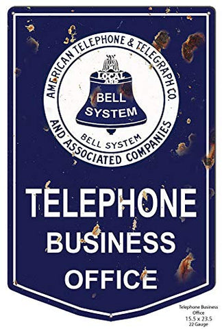 Bell Telephone Cut Out Reproduction Nostalgic Metal Sign 15.5×23.5