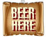 Beer Here Scroll Bar & Restaurant Reproduction Laser Cut Out Metal Sign 16×13.2