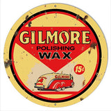 ArtFuzz Gilmore Wax Reproduction Garage Shop Metal Sign 14×14 Round