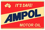 Ampol Gasoline Reproduction Motor Oil Metal Sign 18x30