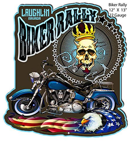 Laughlin Nevada Biker Rally Motorcycle Metal Cut Out By Bernard Oliver